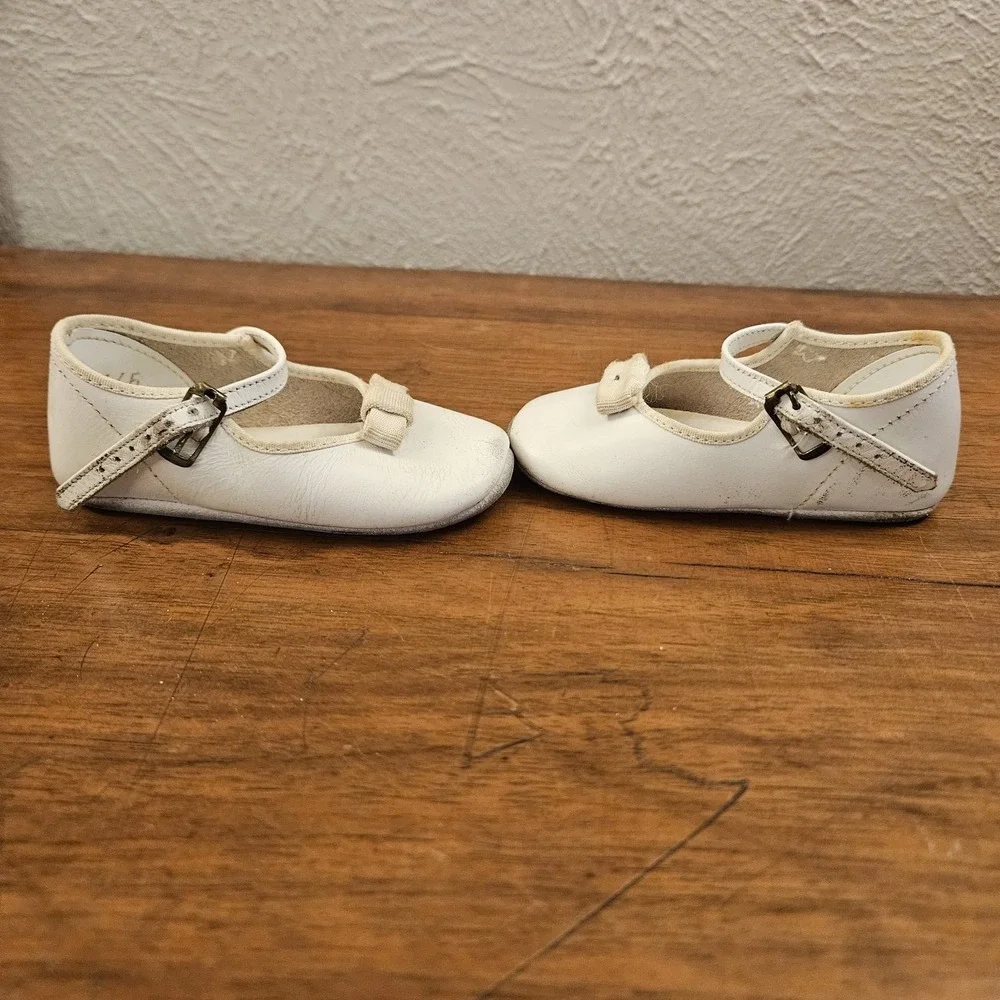 Vintage Baby Deer Soft Soles 3N Baby Shoes Original Box Infant‎ White READ